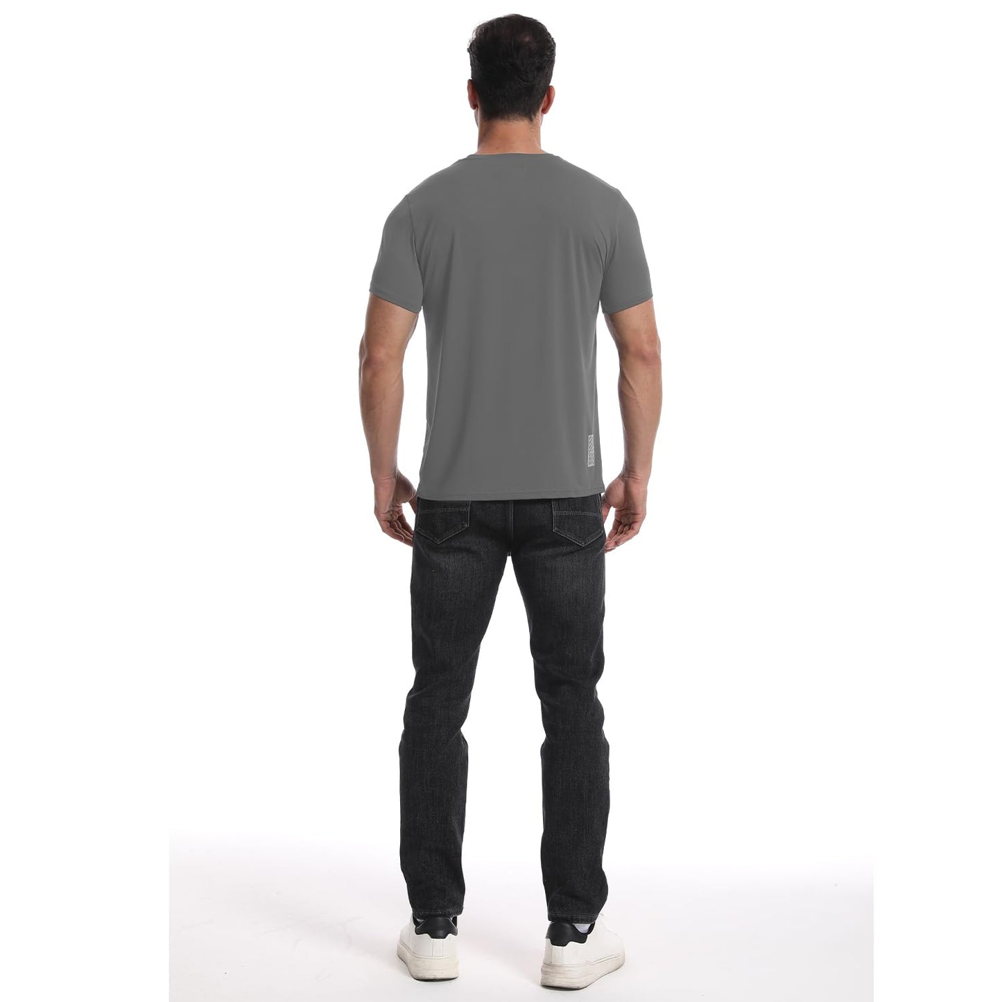Wulibike Mens Active Wear Crew Neck Dry-Fit Breathable Running T Shirt Moisture Wicking Activewear Shirts 3 or 5 Pack