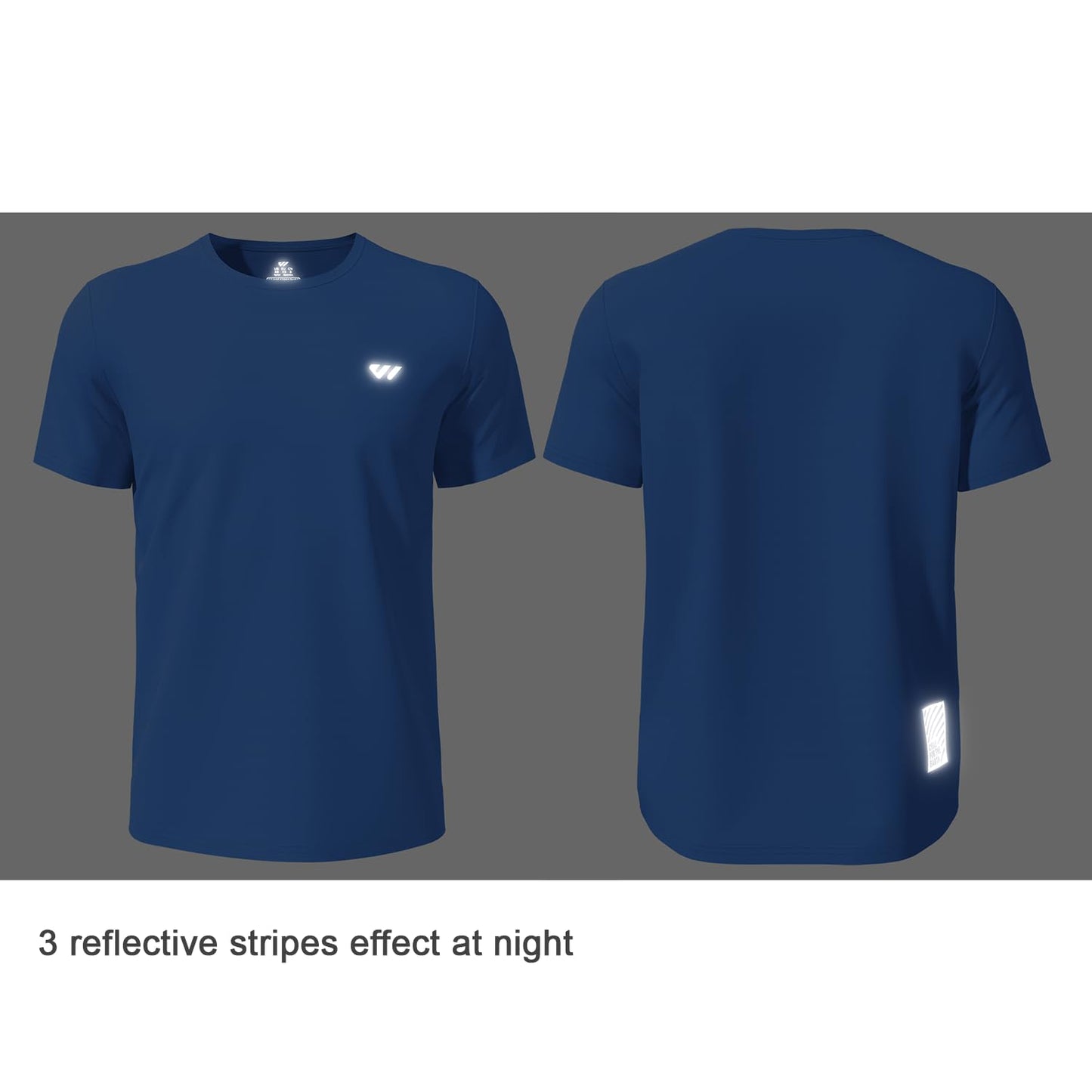 Wulibike Mens Active Wear Crew Neck Dry-Fit Breathable Running T Shirt Moisture Wicking Activewear Shirts 3 or 5 Pack