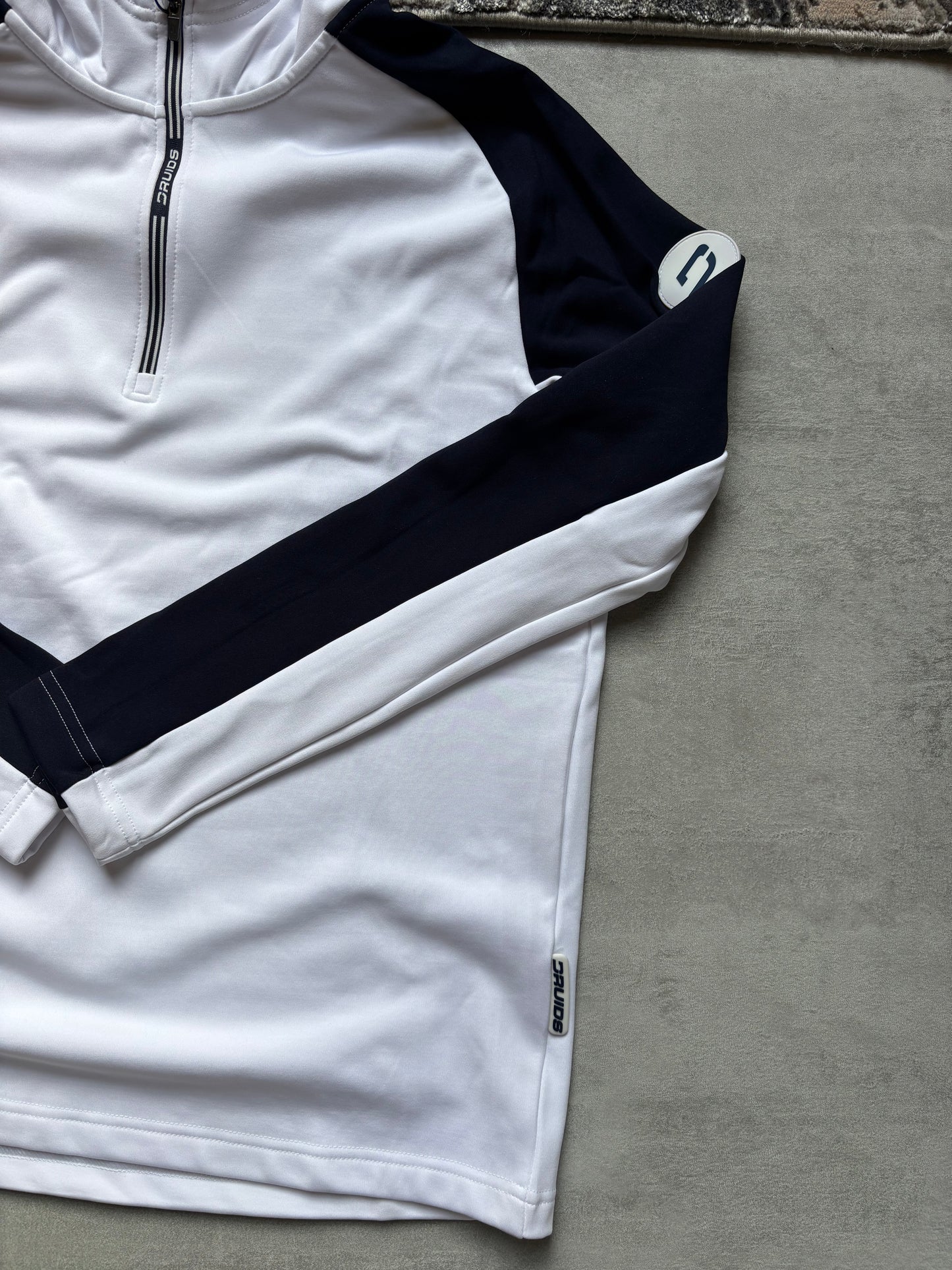 Druids Golf Quarter Zip - White & Navy