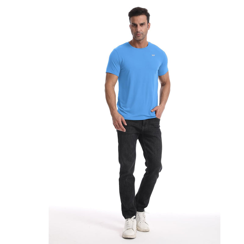 Wulibike Mens Active Wear Crew Neck Dry-Fit Breathable Running T Shirt Moisture Wicking Activewear Shirts 3 or 5 Pack