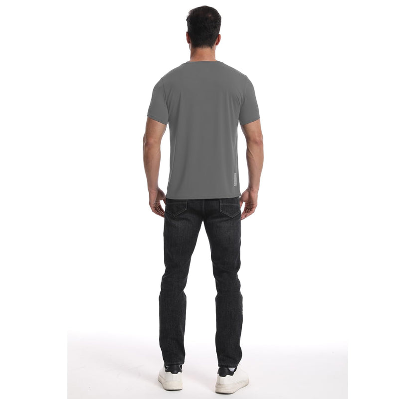 Wulibike Mens Active Wear Crew Neck Dry-Fit Breathable Running T Shirt Moisture Wicking Activewear Shirts 3 or 5 Pack