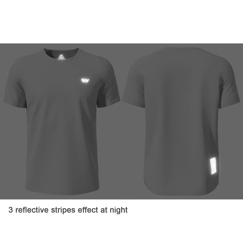 Wulibike Mens Active Wear Crew Neck Dry-Fit Breathable Running T Shirt Moisture Wicking Activewear Shirts 3 or 5 Pack