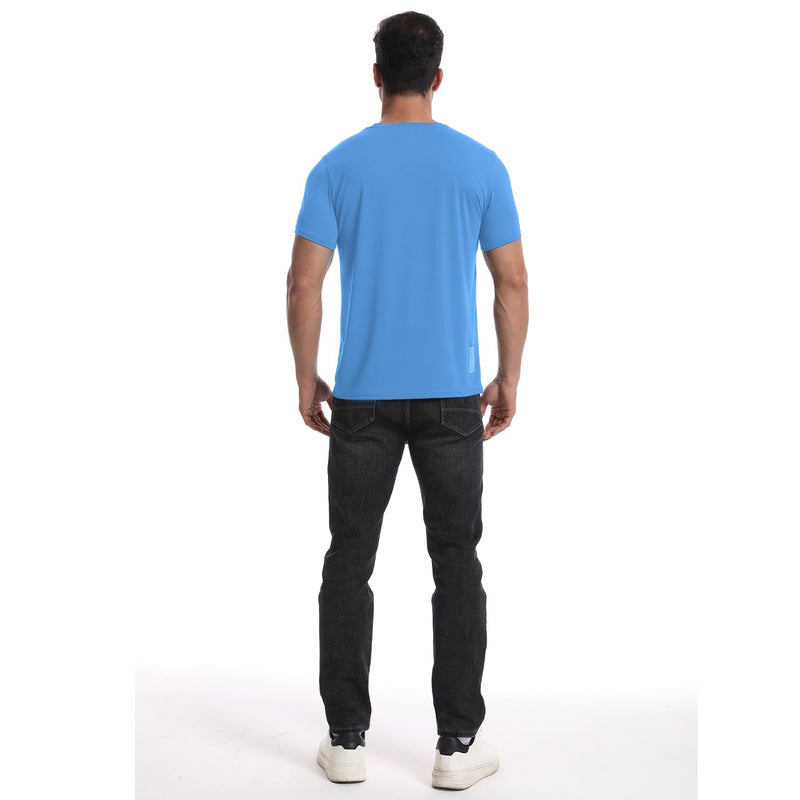 Wulibike Mens Active Wear Crew Neck Dry-Fit Breathable Running T Shirt Moisture Wicking Activewear Shirts 3 or 5 Pack