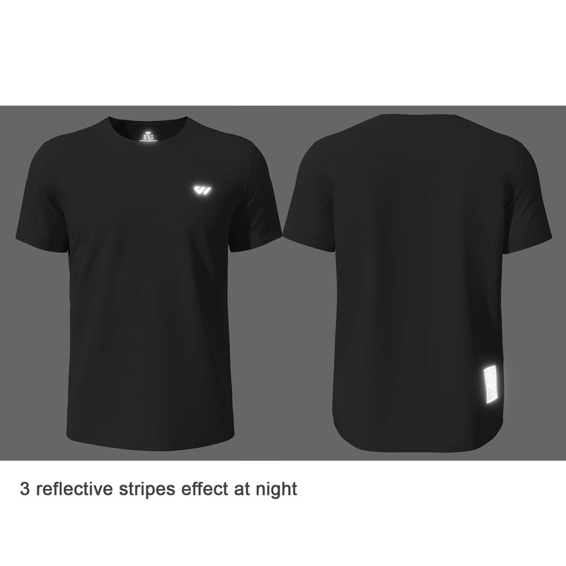Wulibike Mens Active Wear Crew Neck Dry-Fit Breathable Running T Shirt Moisture Wicking Activewear Shirts 3 or 5 Pack