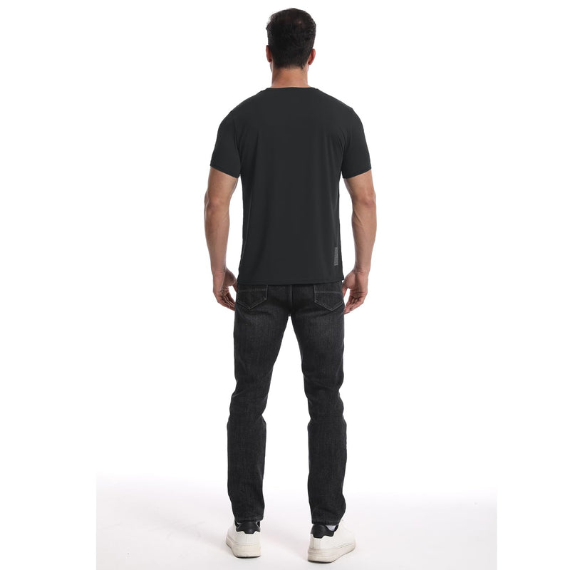 Wulibike Mens Active Wear Crew Neck Dry-Fit Breathable Running T Shirt Moisture Wicking Activewear Shirts 3 or 5 Pack