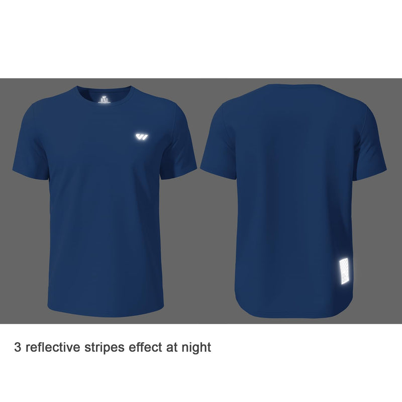 Wulibike Mens Active Wear Crew Neck Dry-Fit Breathable Running T Shirt Moisture Wicking Activewear Shirts 3 or 5 Pack