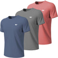 Wulibike Mens Active Wear Crew Neck Dry-Fit Breathable Running T Shirt Moisture Wicking Activewear Shirts 3 or 5 Pack