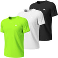 Wulibike Mens Active Wear Crew Neck Dry-Fit Breathable Running T Shirt Moisture Wicking Activewear Shirts 3 or 5 Pack