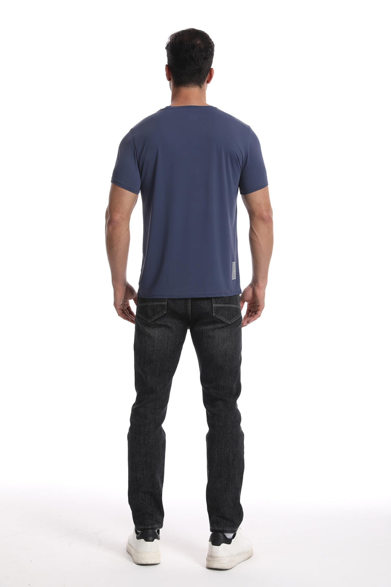 Wulibike Mens Active Wear Crew Neck Dry-Fit Breathable Running T Shirt Moisture Wicking Activewear Shirts 3 or 5 Pack