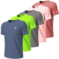 Wulibike Mens Active Wear Crew Neck Dry-Fit Breathable Running T Shirt Moisture Wicking Activewear Shirts 3 or 5 Pack