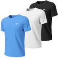 Wulibike Mens Active Wear Crew Neck Dry-Fit Breathable Running T Shirt Moisture Wicking Activewear Shirts 3 or 5 Pack