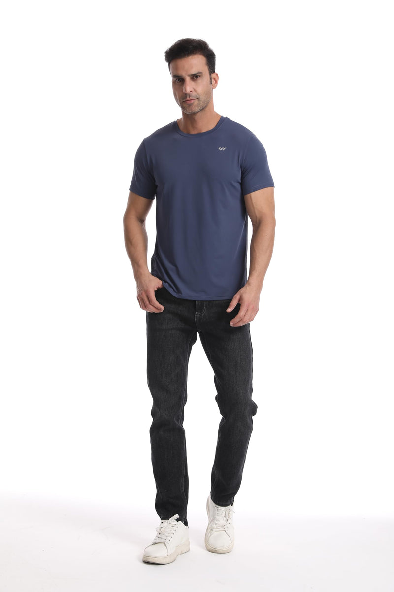 Wulibike Mens Active Wear Crew Neck Dry-Fit Breathable Running T Shirt Moisture Wicking Activewear Shirts 3 or 5 Pack