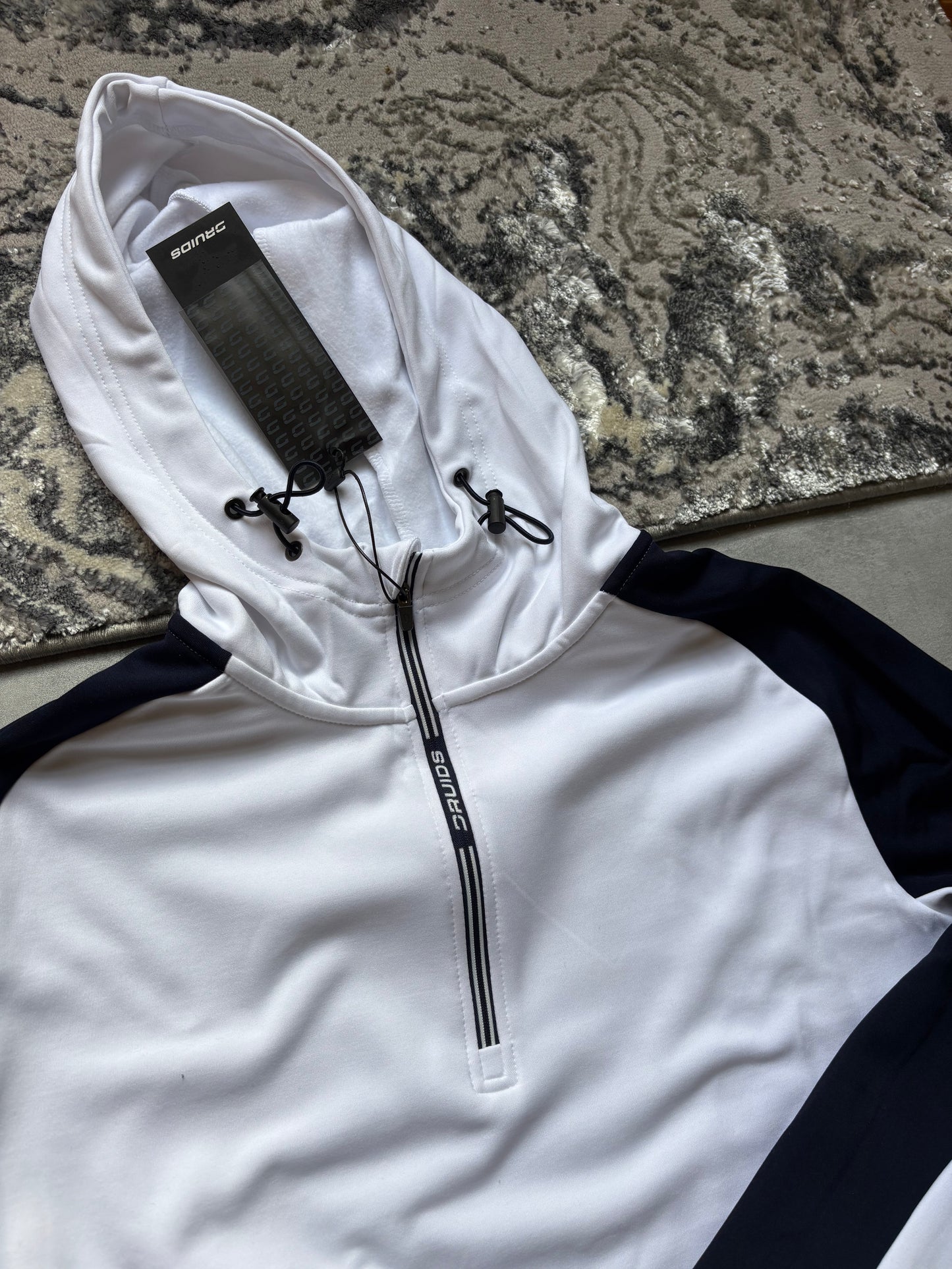 Druids Golf Quarter Zip - White & Navy