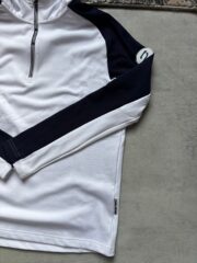 Druids Golf Quarter Zip - White & Navy - Image 3
